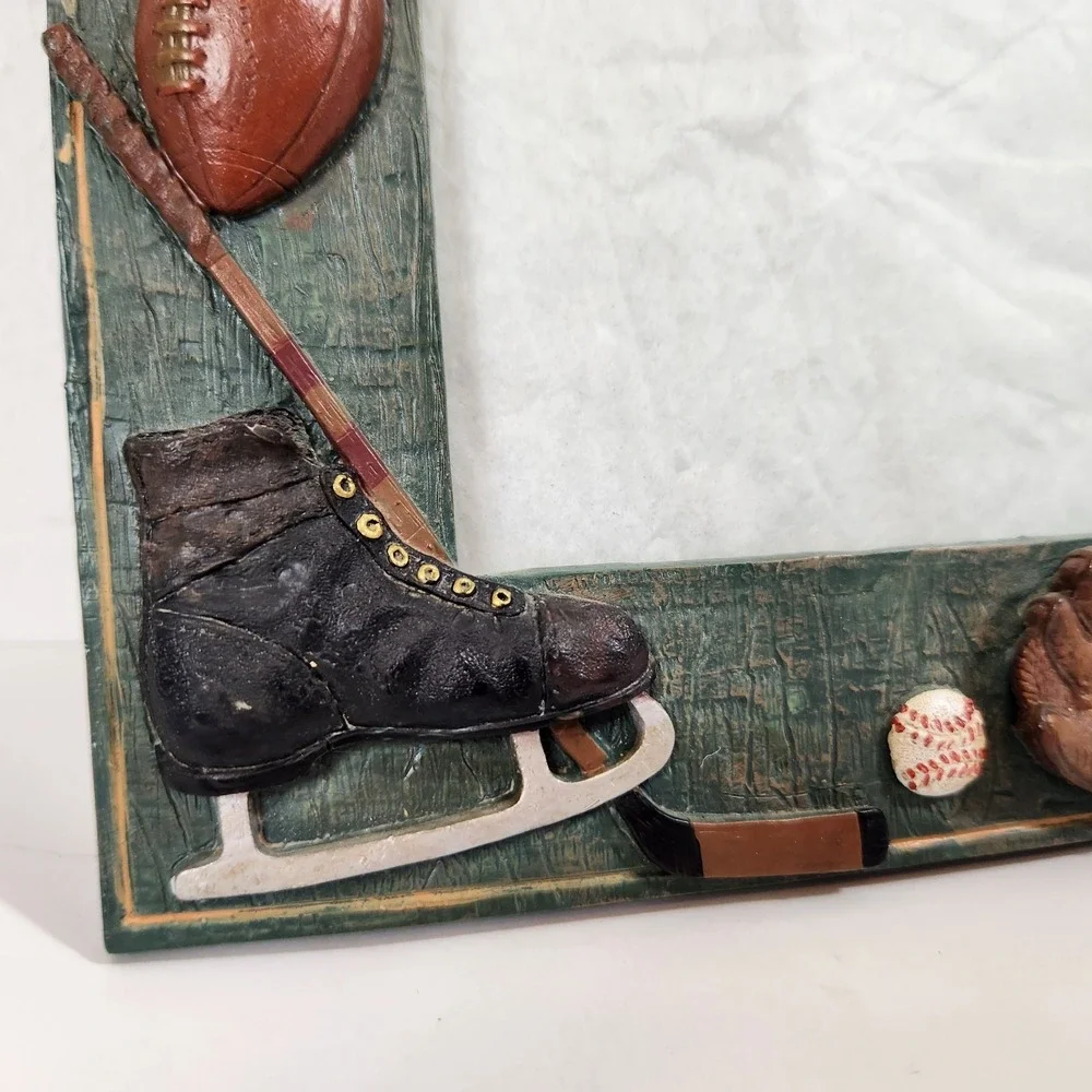 VTG Varsity Sports Photo Picture Frame 3D Resin Football Baseball Soccer Hockey